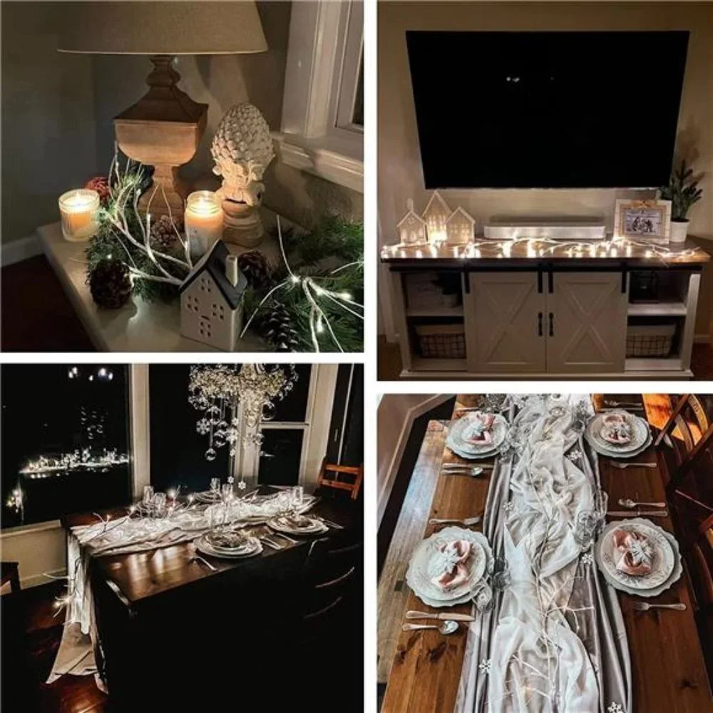 Lighted Birch Garland with Birch Twigs, Christmas 6FT Lighted Garlands